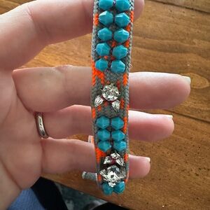 Turquoise Bead and Crystal Braided Necklace - Women